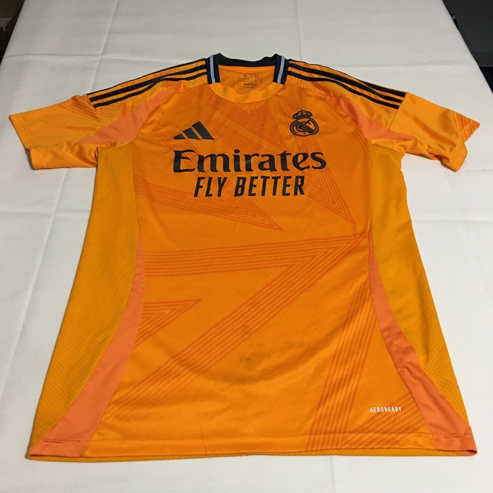 Adidas Real Madrid Soccer Jersey Medium Orange Slim Fit IU5013